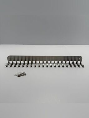 Stainless Steel Wall-Mounted Key and Accessory Rack - Silver